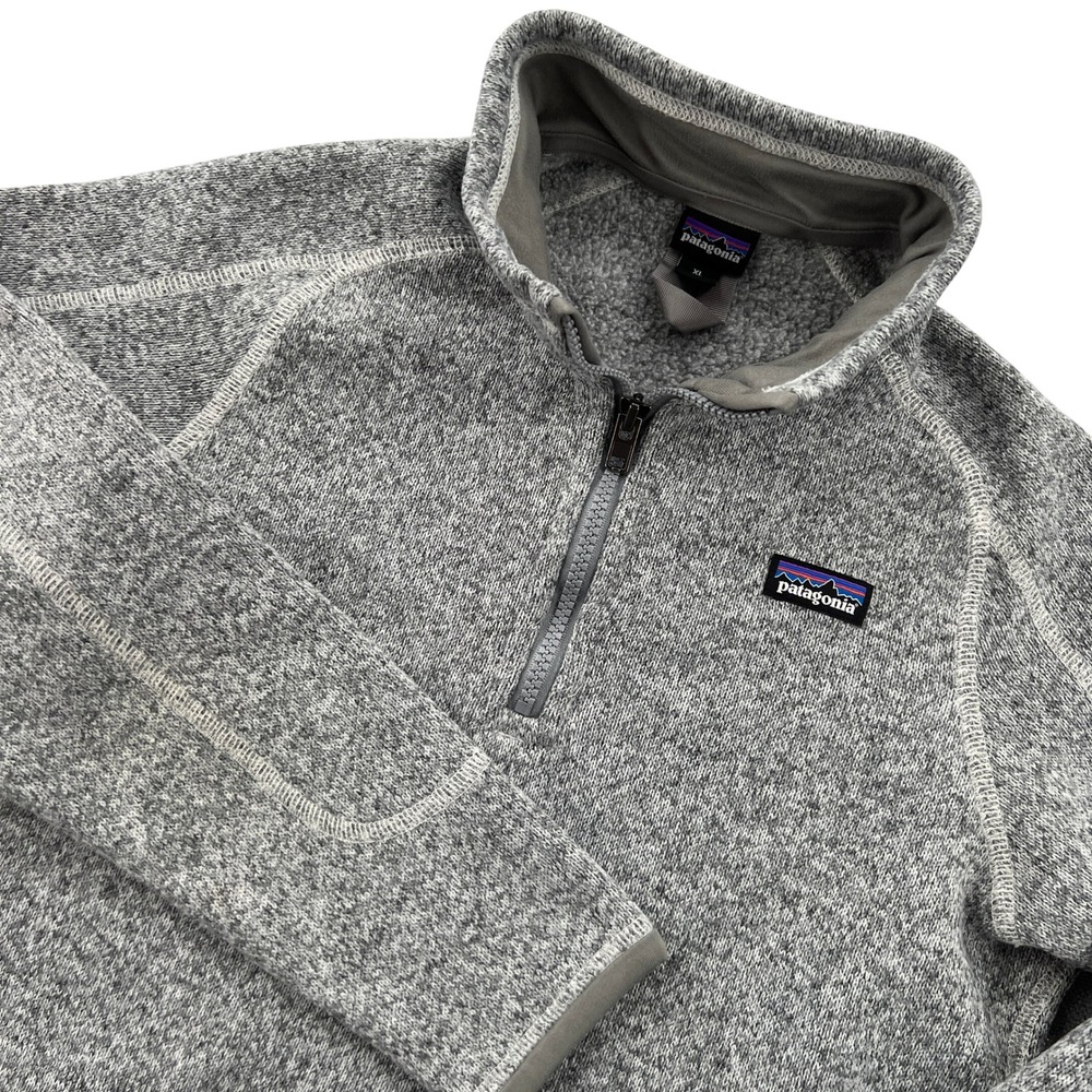 Patagonia Better Sweater 1/4 Zip Fleece Pullover Girls XL Grey Heathered Outdoor